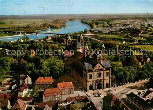 AK / Ansichtskarte Speyer Rhein Fliegeraufnahme mit Dom und Rhein Kat. Speyer