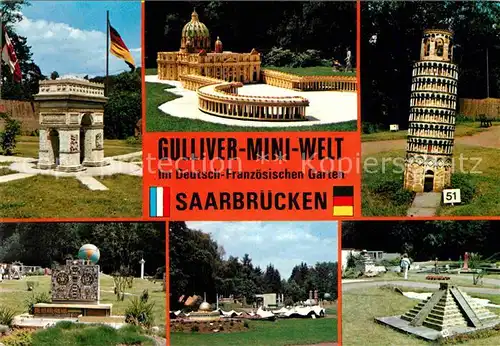 AK / Ansichtskarte Saarbruecken Gulliver Mini Welt Miniaturgebaeude im Deutsch Franzoesichen Garten Kat. Saarbruecken