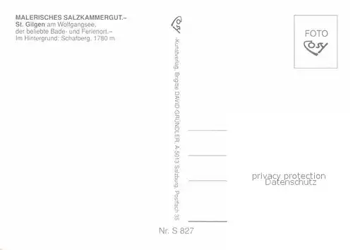 AK / Ansichtskarte St Gilgen Salzkammergut am Wolfgangsee mit Schafberg Kat. St Gilgen Wolfgangsee