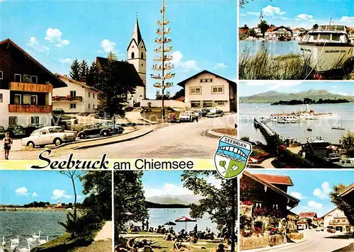 AK / Ansichtskarte Seebruck Chiemsee Seepartien Strand Kirchenpartei Kat. Seeon Seebruck