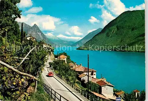 AK / Ansichtskarte Lago di Lugano Strada di Gandria Luganersee Alpen Kat. Italien