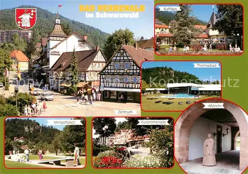 AK / Ansichtskarte Bad Herrenalb Kurort im Schwarzwald Zentrum Kurhaus Thermalbad Moench Kurpromenade Minigolfplatz Kat. Bad Herrenalb