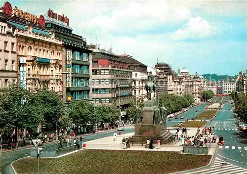 AK / Ansichtskarte Praha Prahy Prague Vaclavske namesti Wenzelsplatz Denkmal Reiterstandbild Kat. Praha