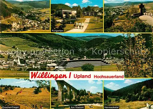 AK / Ansichtskarte Willingen Sauerland Drachenflieger Viadukt Hermecketal Kurgarten Kat. Willingen (Upland)
