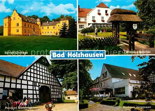 AK / Ansichtskarte Bad Holzhausen Luebbecke Landhaus Roescher Schloss Crollage Pension Blotevogel  Kat. Preussisch Oldendorf