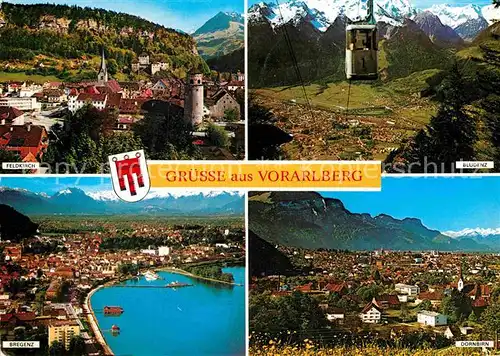 AK / Ansichtskarte Vorarlberg Feldkirch Fliegeraufnahme Bregenz Bludenz Dornbirn Kat. Oesterreich