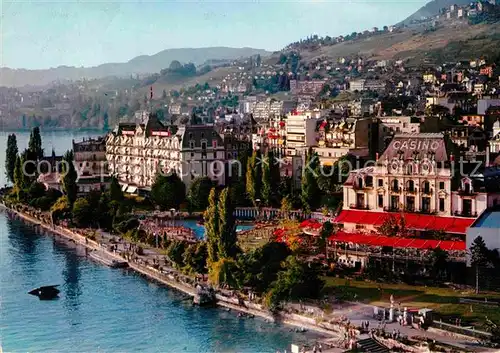 AK / Ansichtskarte Montreux VD Casino Fliegeraufnahme Hotel Eden Kat. Montreux