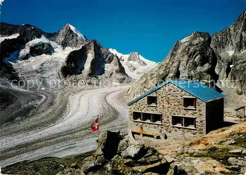 AK / Ansichtskarte Oberaletsch Oberaletschhuette Nesthorn Breithorn Lonzahoerner Kat. Oberaletsch