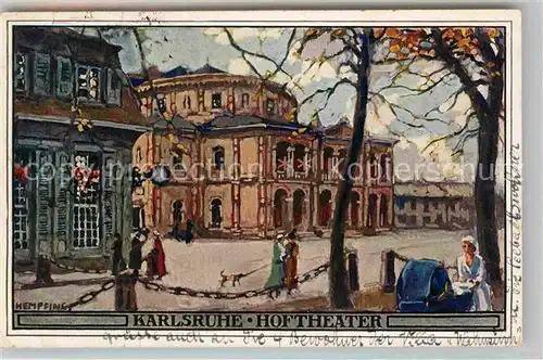 AK / Ansichtskarte Karlsruhe Baden Hoftheater Gemaelde