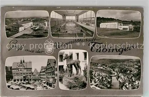 AK / Ansichtskarte Tuebingen Berufsgenossenschaftliche Klinik Fliegeraufnahme Marktplatz Hallenbad Kat. Tuebingen