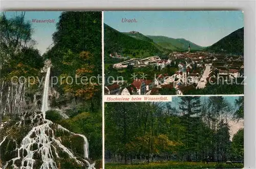 AK / Ansichtskarte Bad Urach Teilansicht Wasserfall  Kat. Bad Urach