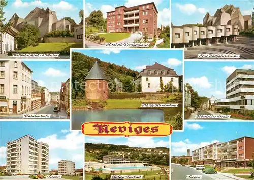 AK / Ansichtskarte Neviges Velbert Kloster Wallfahrtskirche Elberfelder Strasse Elisabeth Krankenhaus Siepen Hallenfreibad