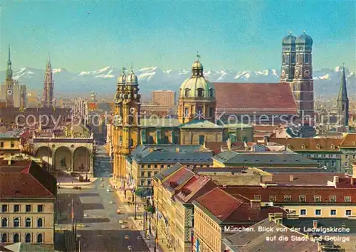 AK / Ansichtskarte Muenchen Blick von Ludwigskirche auf Stadt und Alpen Kat. Muenchen