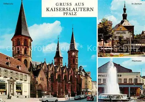 AK / Ansichtskarte Kaiserslautern Stiftskirche Zentrum Pfalztheater Brunnen Kat. Kaiserslautern