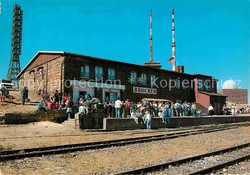 AK / Ansichtskarte Brocken Bahnstation mit Sendetuermen Kat. Wernigerode