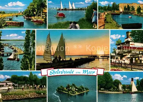 AK / Ansichtskarte Steinhude Meer Seglerhafen Promenade Hotel Restaurant Insel Wilhelmstein Steinhuder Meer