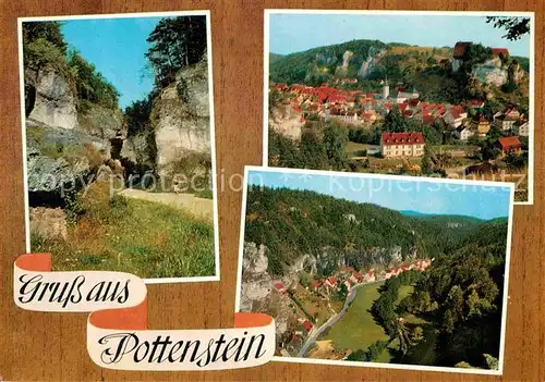 AK / Ansichtskarte Pottenstein Oberfranken Landschaftspanorama Felsen Ortsansicht Kat. Pottenstein