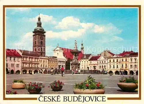 AK / Ansichtskarte Ceske Budejovice Zizkovo namesti Platz Denkmal Kat. Budweis Ceske Budejovice