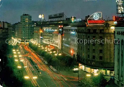 AK / Ansichtskarte Beograd Belgrad Terazije Strassenpartie bei Nacht Kat. Serbien