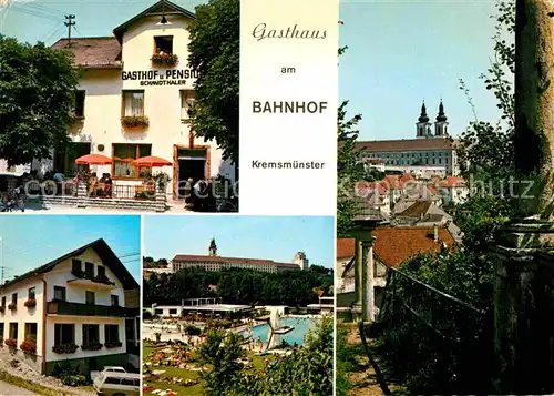 AK / Ansichtskarte Kremsmuenster Kultur und Erholungszentrum Gasthof Pension Schmidthaler Freibad Kloster Kat. Kremsmuenster