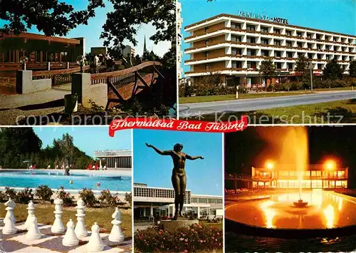 AK / Ansichtskarte Bad Fuessing Thermalbad Schwefeltherme Hotel Bodenschach Statue Fontaene Kat. Bad Fuessing