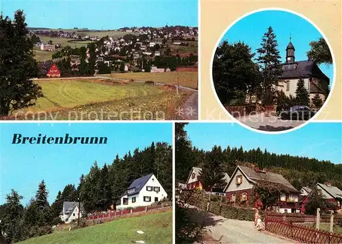 AK / Ansichtskarte Breitenbrunn Erzgebirge uebersicht Kirche Sennenleithe Am Kammerstein Kat. Breitenbrunn Erzgebirge