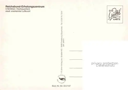 AK / Ansichtskarte Brilon Reichsbund Erholungsheim Kat. Brilon