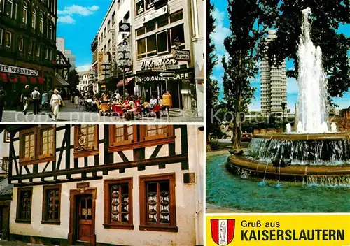 AK / Ansichtskarte Kaiserslautern Fussgaengerzone Altes Spinnraedel alter Brunnen Rathaus Kat. Kaiserslautern