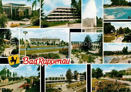 AK / Ansichtskarte Rappenau Bad Kurhotel Fontaene Kurpark Inhalatorium Hallenbad Kuranlagen Kat. Bad Rappenau