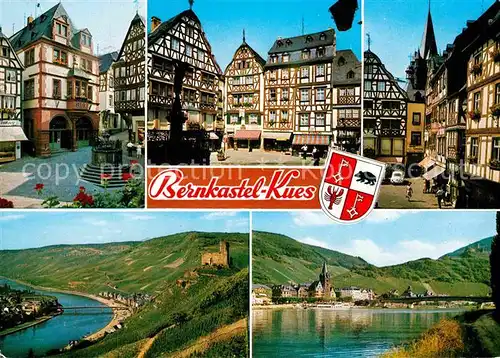 AK / Ansichtskarte Bernkastel Kues Marktplatz Brunnen Burg Panorama Kat. Bernkastel Kues