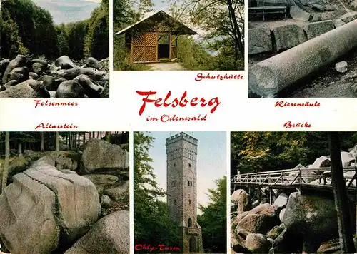 AK / Ansichtskarte Felsberg Hessen Felsenmeer Riesensaeule Ohly Turm Kat. Felsberg
