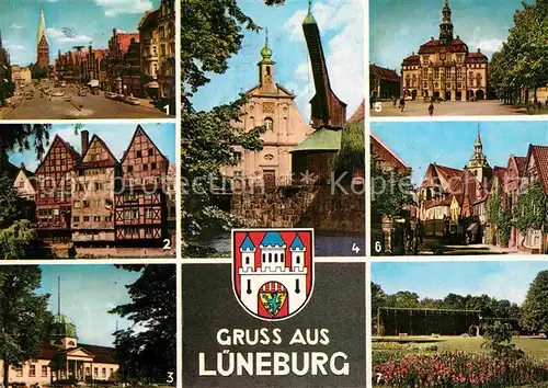 AK / Ansichtskarte Lueneburg Rathaus Kurpark Fachwerkhaeusrer Kat. Lueneburg