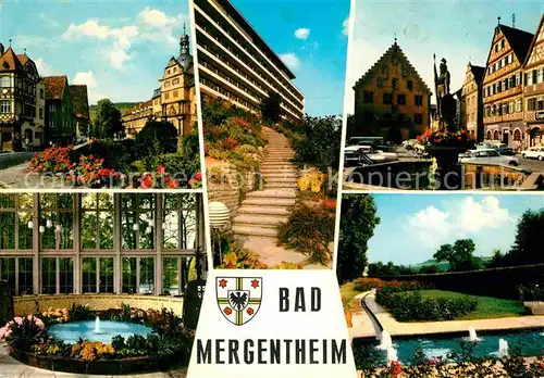 AK / Ansichtskarte Mergentheim Bad Marktplatz Brunnen Kurklinik Kat. Bad Mergentheim