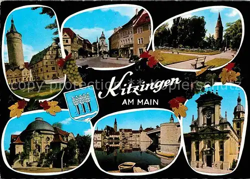 AK / Ansichtskarte Kitzingen Main Kirchen Rathaus Turm Mainbruecke Kat. Kitzingen