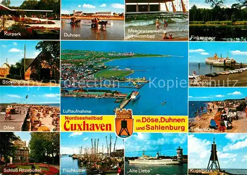 AK / Ansichtskarte Cuxhaven Doese Nordseebad Kurpark Duhnen Finkenmoor Schloss Ritzebuettel Alte Liebe
