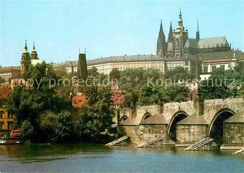 AK / Ansichtskarte Praha Prahy Prague Burg Bruecke Kat. Praha