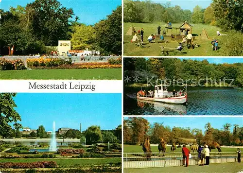 AK / Ansichtskarte Leipzig Kulturpark Clara Zetkin Elsterbecken Waldspielplatz Auensee Zoo Kat. Leipzig