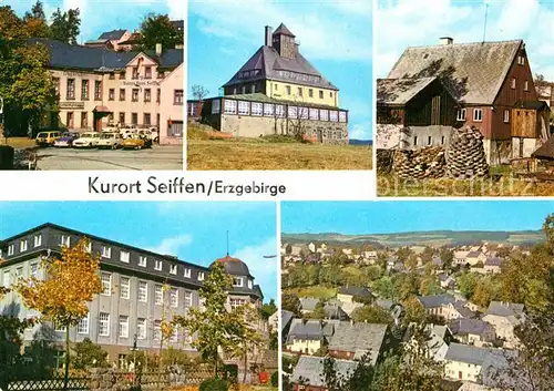 AK / Ansichtskarte Seiffen Erzgebirge HOG Buntes Haus Schwartenbergbaude Reifendreherei  Kat. Kurort Seiffen Erzgebirge
