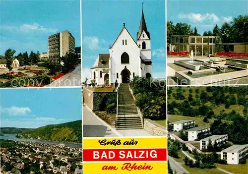 AK / Ansichtskarte Bad Salzig Kirche Kurpark Kurkliniken Panorama Kat. Boppard