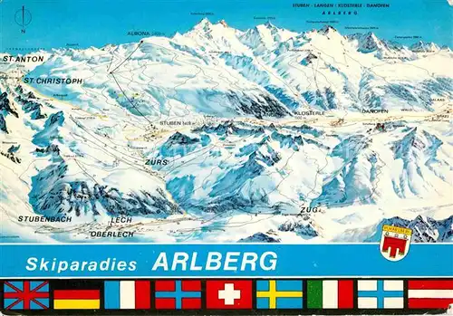 AK / Ansichtskarte Arlberg Skiparadies Panoramakarte Kat. Oesterreich
