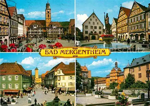 AK / Ansichtskarte Mergentheim Bad Rathaus Marktplatz Fachwerk Brunnen Kat. Bad Mergentheim