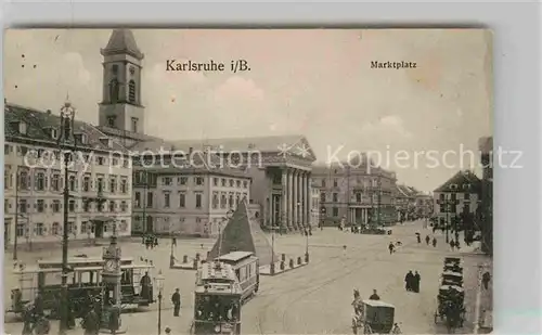 AK / Ansichtskarte Karlsruhe Baden Marktplatz