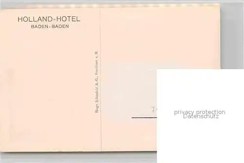 AK / Ansichtskarte Baden Baden Holland Hotel Kat. Baden Baden