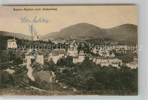 AK / Ansichtskarte Baden Baden Blick vom Hebelweg Kat. Baden Baden