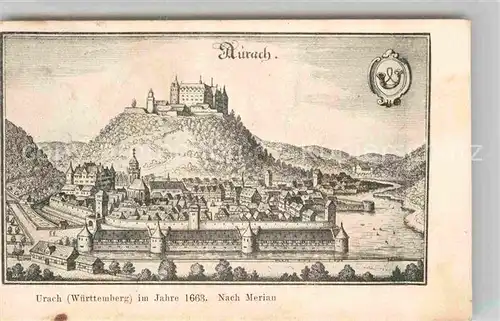 AK / Ansichtskarte Urach Bad Merian 1663 Schloss  Kat. Bad Urach