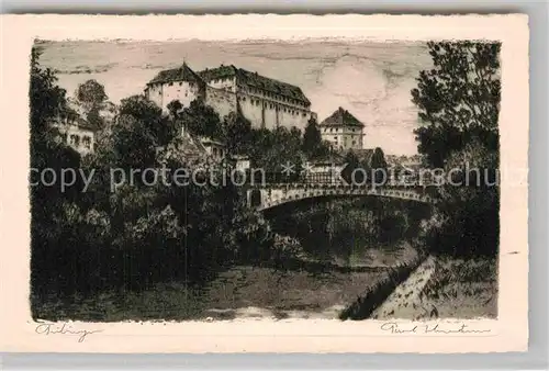 AK / Ansichtskarte Tuebingen Schloss Kuenstlerkarte Kat. Tuebingen