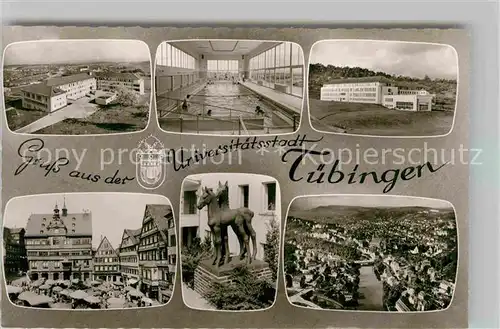 AK / Ansichtskarte Tuebingen Universitaetskliniken Marktplatz Pferdedenkmal Kat. Tuebingen