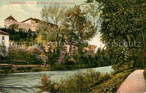 AK / Ansichtskarte Tuebingen Neckarpartie mit Schlossblick Kat. Tuebingen