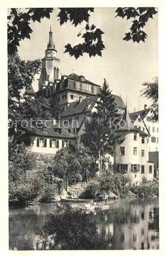 AK / Ansichtskarte Tuebingen Neckar mit Hoelderlinturm und Alter Aula Kat. Tuebingen