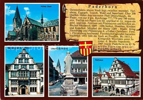 AK / Ansichtskarte Paderborn Hoher Dom Heisingsches Haus Liboriusbrunnen Rathaus Kat. Paderborn